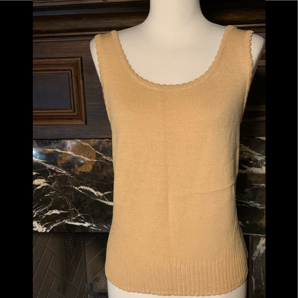 St John Knit tan santana size small tank shell - Picture 1 of 3